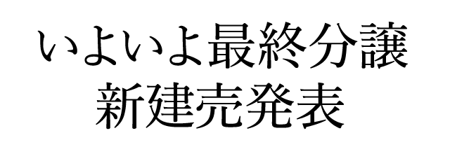 いよいよ最終分譲新建売発表